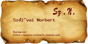 Szávai Norbert névjegykártya